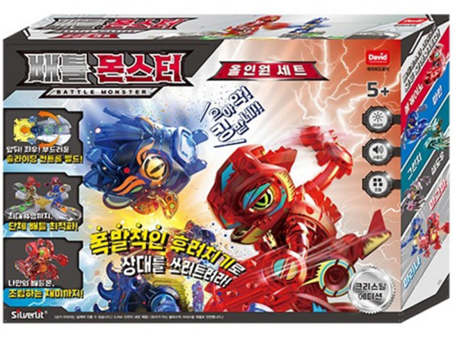 SiLverLit 銀輝 Dystone Universe 戰鬥怪獸 水晶版 多合一機器人玩具套組, 1個, 混合顏色