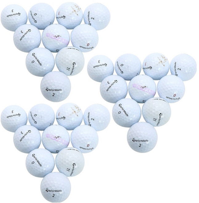 TaylorMade Unique Epic二手混合高爾夫球 A級 42.67mm, 1組, 30顆, 白色
