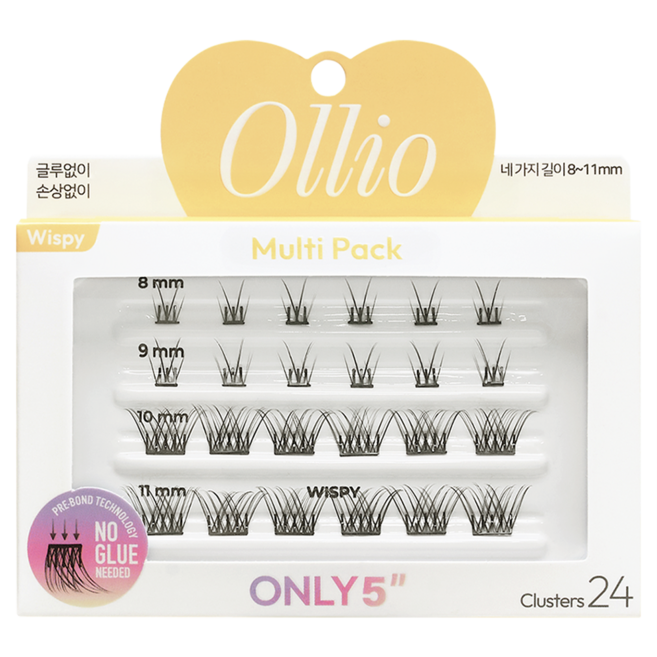 Ollio 免膠假睫毛綜合包 Wispy, 1個, 無色/無香