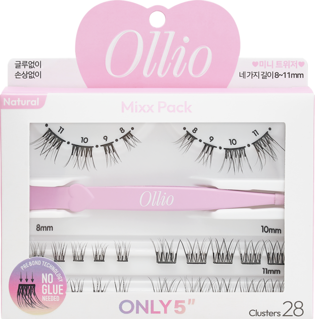 Ollio 免膠假睫毛綜合包 自然款, 1個, 無色無香