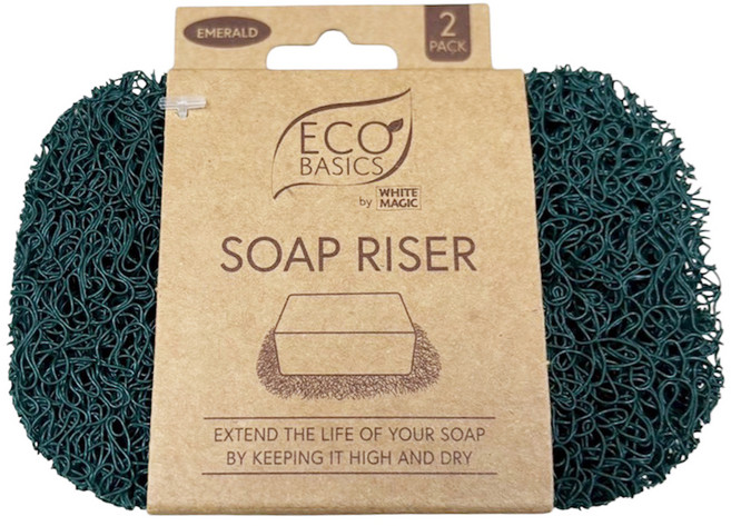 White Magic Eco Basics Soap Riser 抗菌防霉香皂墊 2片, 翡翠綠, 1組