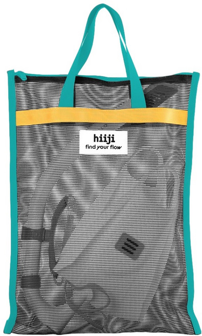 hiiji 短蛙鞋多用途網袋, 1個, 黑色 + 藍綠色