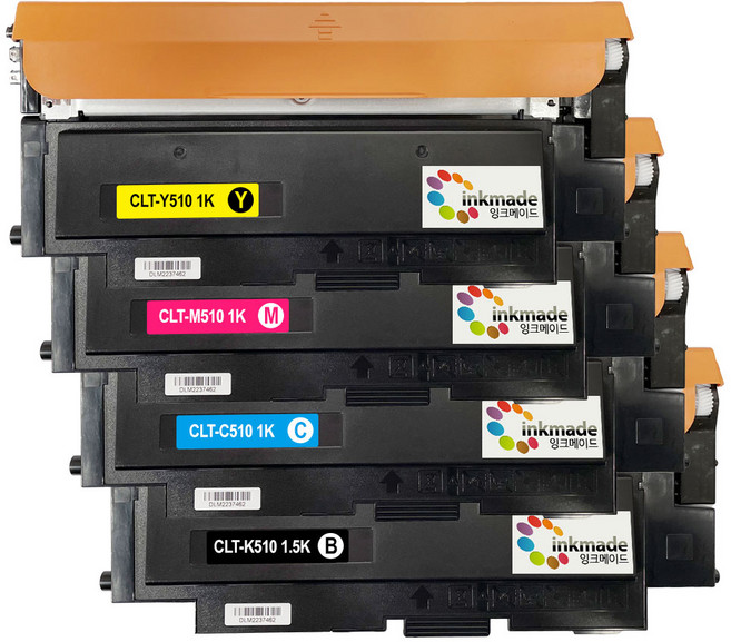 inkmade 三星 CLT-K510S C510S M510S Y510S 相容碳粉匣 4色套組, 1套, 黑色 + 藍色 + 紅色 + 黃色