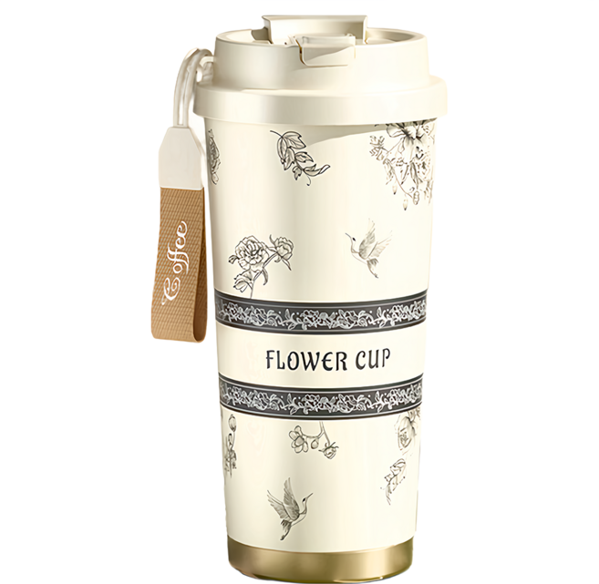 couselect 鈴花兩用咖啡杯 95 x 95 x 185mm, 500ml, 1個, 牡丹花