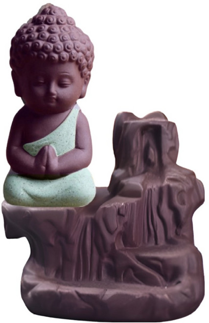 DULU 守護我的佛教用品 倒流香爐, 綠色, 1個