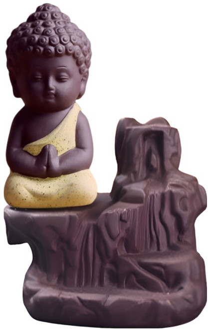 DULU 守護我的佛教用品 倒流香爐, 黃色, 1個