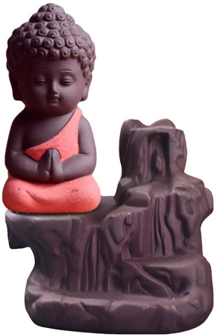 DULU 守護我的佛教用品 倒流香爐, 紅色, 1個
