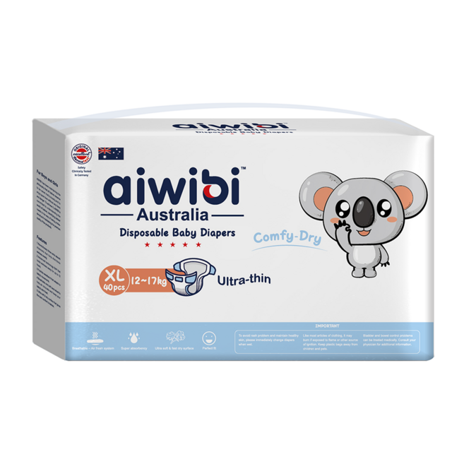 aiwibi 愛薇彼 清新乾爽透氣輕薄 黏貼型尿布 12~17kg, XL, 40片
