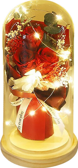 JAYTER 杰特 復古永生花小夜燈, 紅色