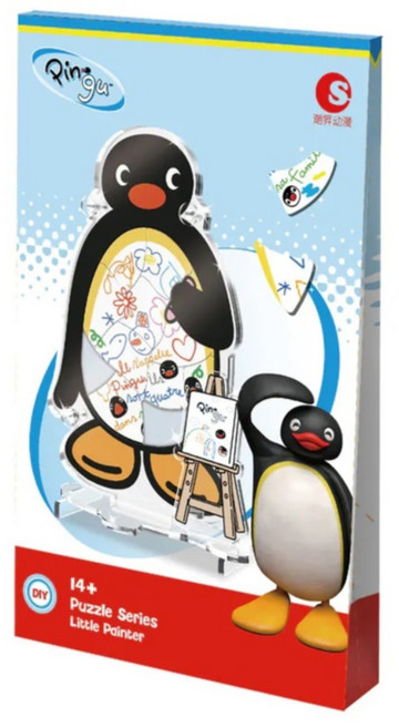 潮昇動漫 Pingu 企鵝家族 壓克力拼圖系列擺飾, 隨機出貨, 1盒, 15片