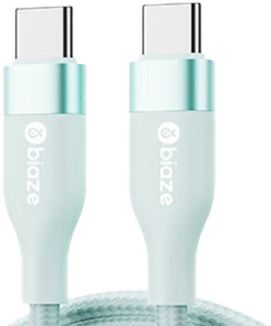 biaze 畢亞茲 60W 快充Type-C to Type-C充電線, 1.88m, 綠色, 1條