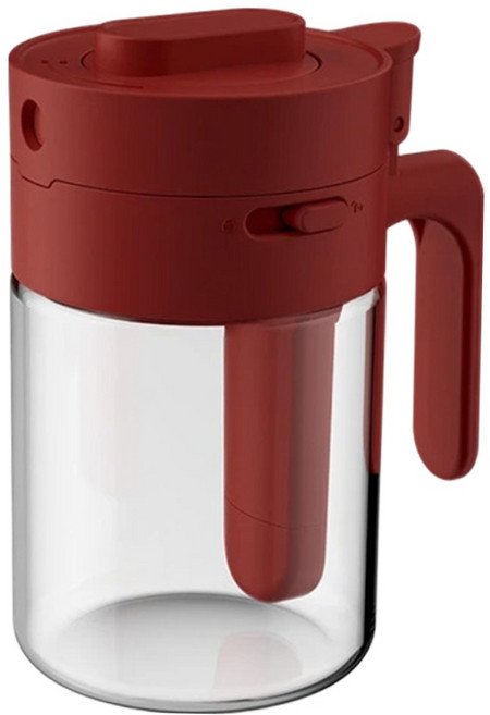 Reddot 紅點生活 2合1倒挖兩用玻璃調味罐 酒紅色, 1個, 300ml