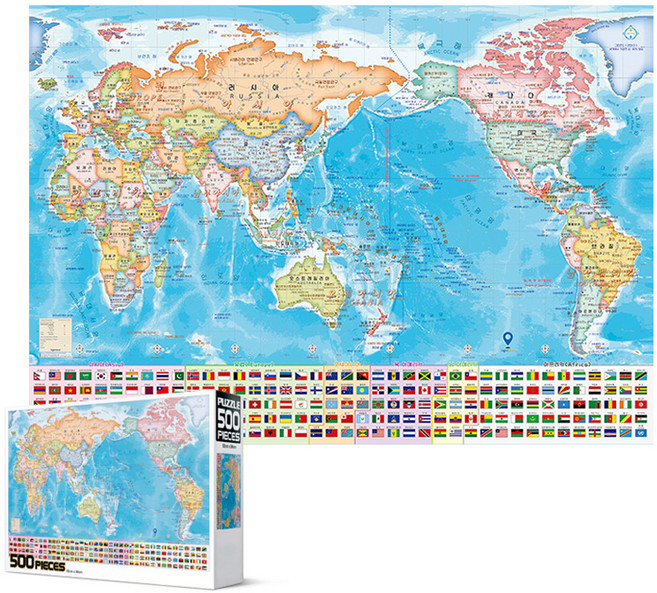 世界地圖拼圖, 1個, 混合色, 500件
