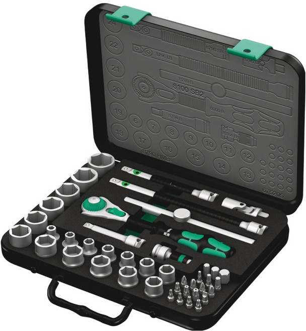 Wera Zyklop Speed 9.5 螺絲起子棘輪扳手套筒組 003594, 1套