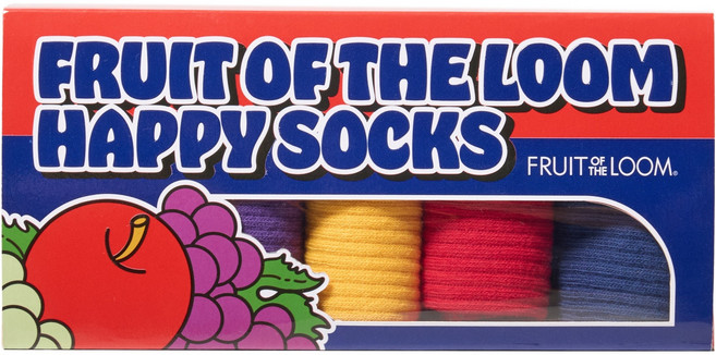 FRUIT OF THE LOOM USA 棉質水果果凍中筒襪 5雙組