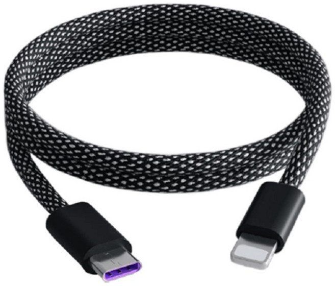 好米 磁吸編織充電線 B款 USB-C-Lightning HM015, 100cm, 科技黑, 1條
