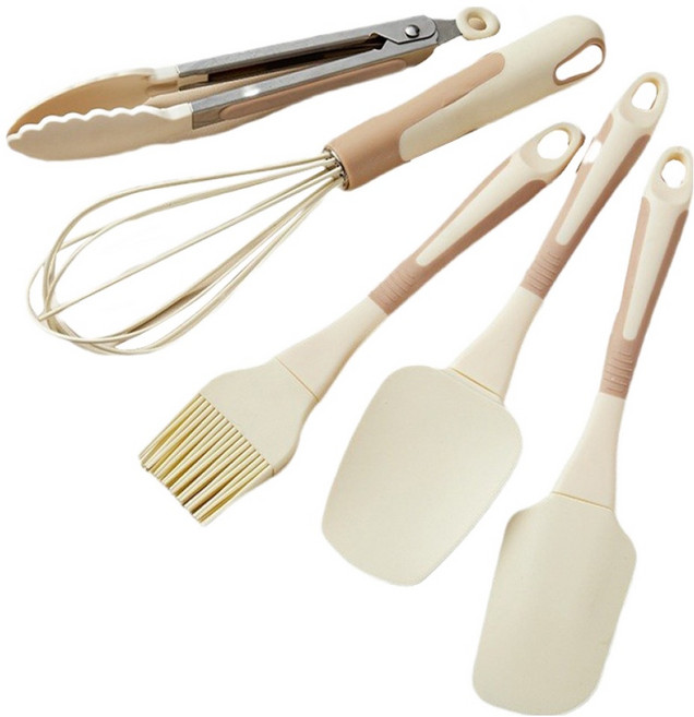 ANTIAN 家用食品級矽膠耐高溫廚房烘焙工具5件組, 1組