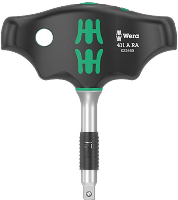 Wera T字型棘輪螺絲起子 6.35mm 411 A RA 023460, 1個