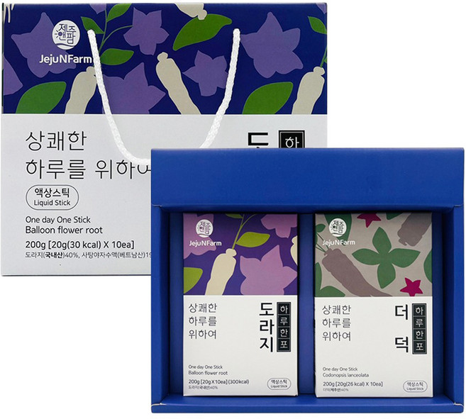 JejuNFarm 每日一包 桔梗沙參 2種禮盒組, 1套, 桔梗茶 200g + 沙參茶 200g