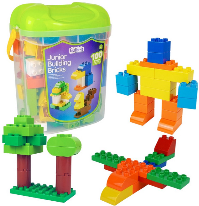 BC Toy Smoneo 大型積木兼容 幼兒玩具 大型補充積木 100片套裝, 1套, 混合色