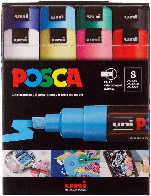 uni POSCA 粗字款 PC-8K, 1個, 8色