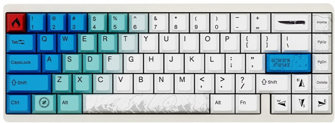 VARMILO 阿米洛 Muse65 HE 全鋁 8K 快速觸發 有線鍵盤, Summit, 磁軸(磁鐵軸), 單一商品