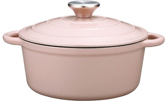 Corelle Brands 康寧餐具 Snapware 鑄鐵琺瑯鍋, 20cm, 粉色, 1個
