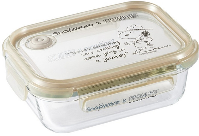 Corelle Brands 康寧餐具 Snapware SNOOPY 復刻黑白 耐熱玻璃保鮮盒 660ml, 單一商品, 1個