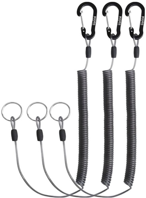 BOOMS FISHING T01登山扣彈簧繩, 黑色, 3個