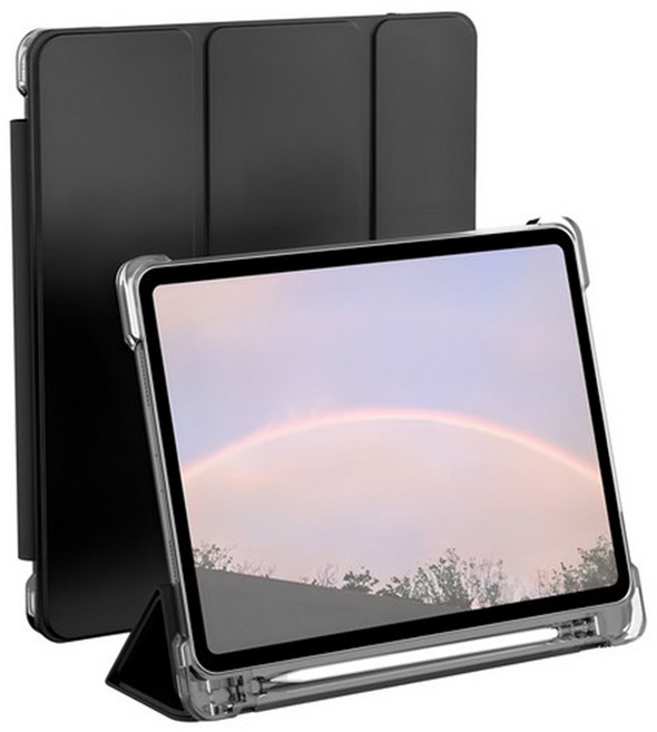 rorentech iPad智慧休眠內置筆槽保護套, 黑色, 1個