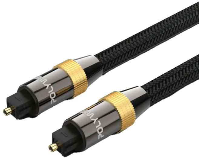 POLYWELL 寶利威爾 SPDIF 數位光纖音源線 Toslink 公對公 PW15-W25-B007, 黑色, 1條, 15m