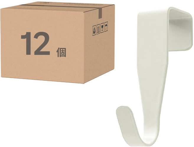 小麥購物 櫥櫃門掛鉤 L2312, 12個, 白色