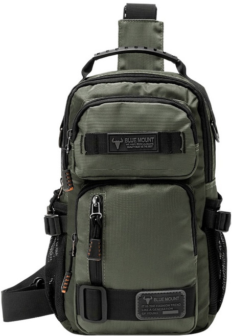 BLUEMOUNT 登山生活防水多功能斜背包 APZ99077-1, 灰色