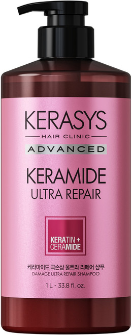 KERASYS 可瑞絲 神經醯胺極度受損超強修護洗髮精, 1個, 1L