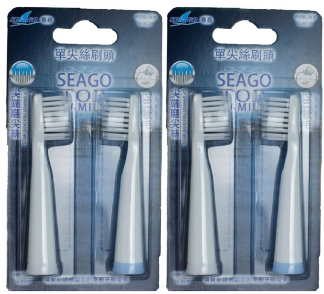 SEAGO 賽嘉 單尖細絲牙刷替換頭 標準大小, SG-852H, 4個