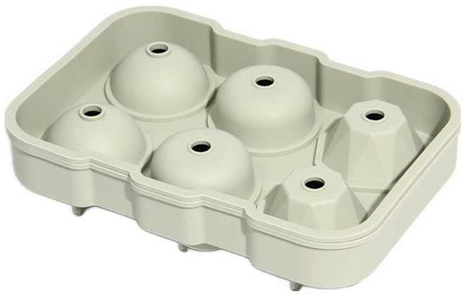 Housewoo 好拾物 造型矽膠冷凍製冰盒 6格 好取冰 莫蘭迪綠 1個 18 x 12 x 4.5cm