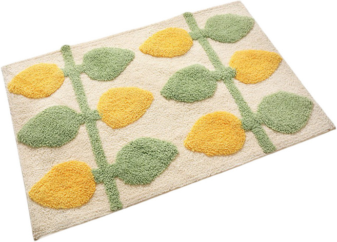 小麥購物 速乾厚植絨TPR強力防滑地墊 檸檬樹 50*80cm 1個