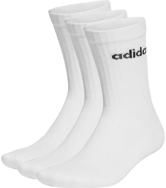 adidas 愛迪達 C LIN CREW 3P 中筒襪3件組 HT3455, 白色, 1組