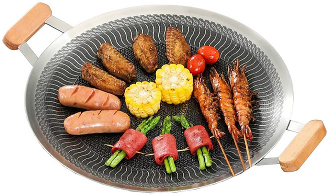 小麥購物 木耳 戶外便攜燒烤盤 L1380, 34cm, 1個