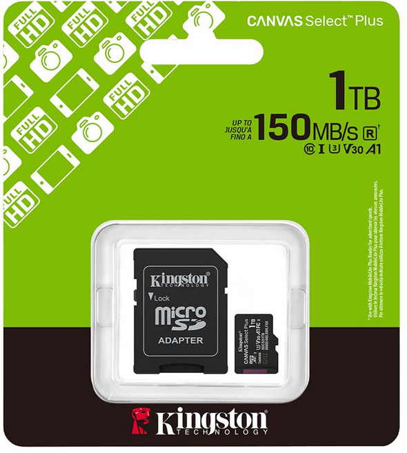 Kingston 金士頓 microSDXC TF U3 V30 A1 記憶卡 SDCS3, 1個, 1TB