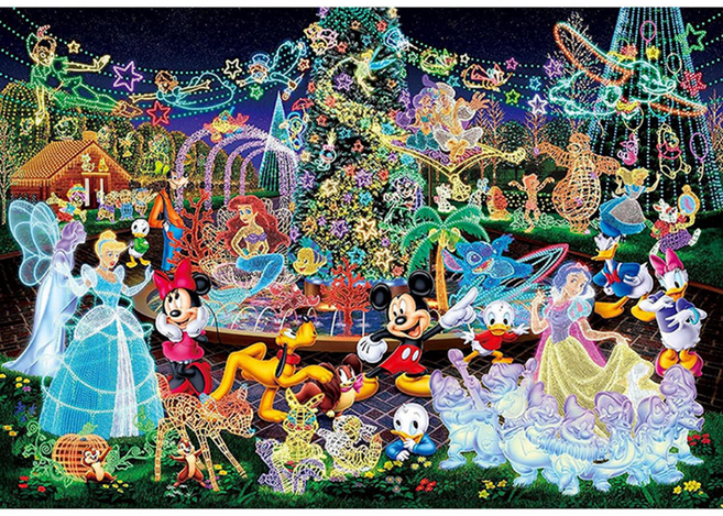 Tenyo 透明小片拼圖 DSG-500-388 36 x 25cm, 500片, 米奇與好朋友們神奇的照明, 1盒