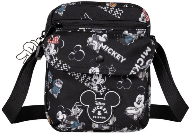 Disney 迪士尼 米奇好朋友 直式側背包 PTD24-G5-61BK, 黑色