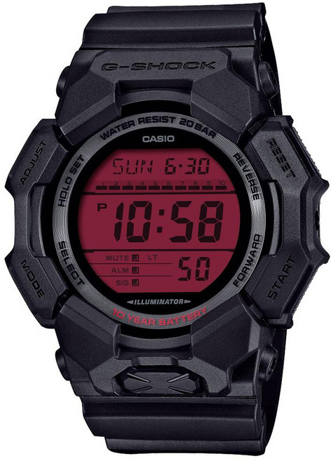 CASIO 卡西歐 G-SHOCK 潮人黑紅配色電子錶 GD-010BBR-1