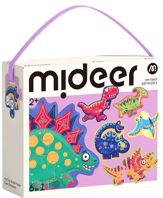 mideer 6合1拼圖, 恐龍, 63片, 1盒