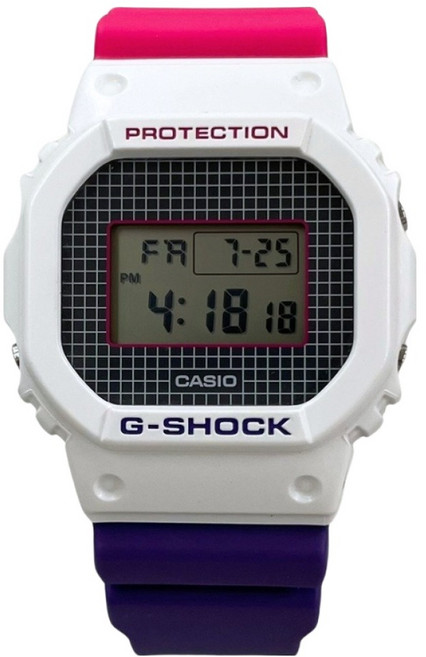 CASIO 卡西歐 G-SHOCK 格紋亮彩撞色電子錶 DW-5600THB-7DR