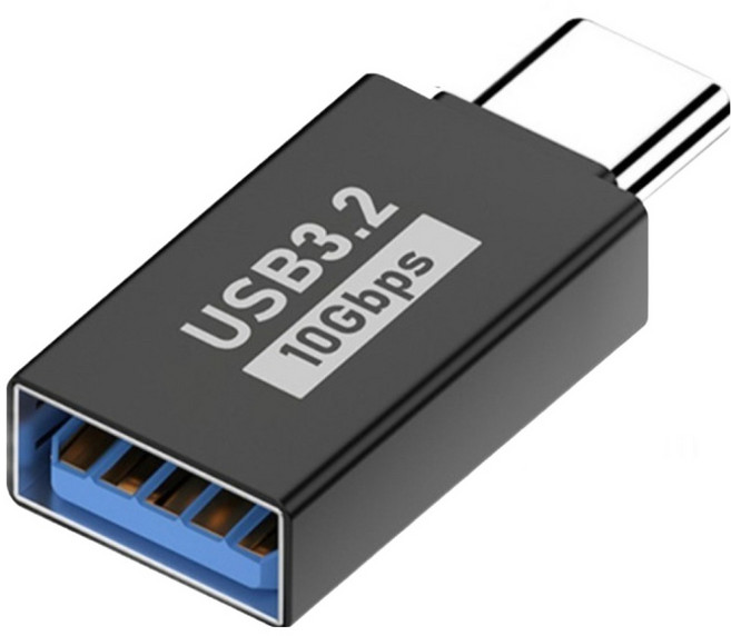 Neon 台灣霓虹 USB3.2 10Gbps傳輸 Type-C公轉USB-A母轉接頭, 1個, 黑色, 3cm
