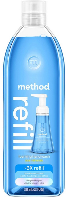 method 美則 泡沫洗手露補充瓶 海藍礦物, 828ml, 1瓶
