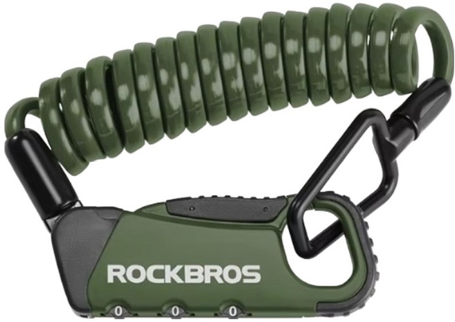 ROCKBROS 洛克兄弟 輕巧質感密碼鎖, 1個, 橄綠灰