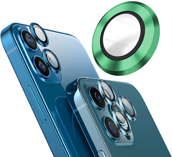 YADI 亞第 智慧型手機 鏡頭保護 鏡頭保護貼 Apple iPhone 12 6.1吋 藍寶石 9H 抗指紋 綠色 GC4S-IP12-M-11-20-2GR 1個