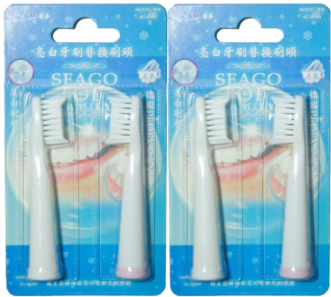 SEAGO 賽嘉 亮白刷毛牙刷替換頭2件組, SG-853H, 2套